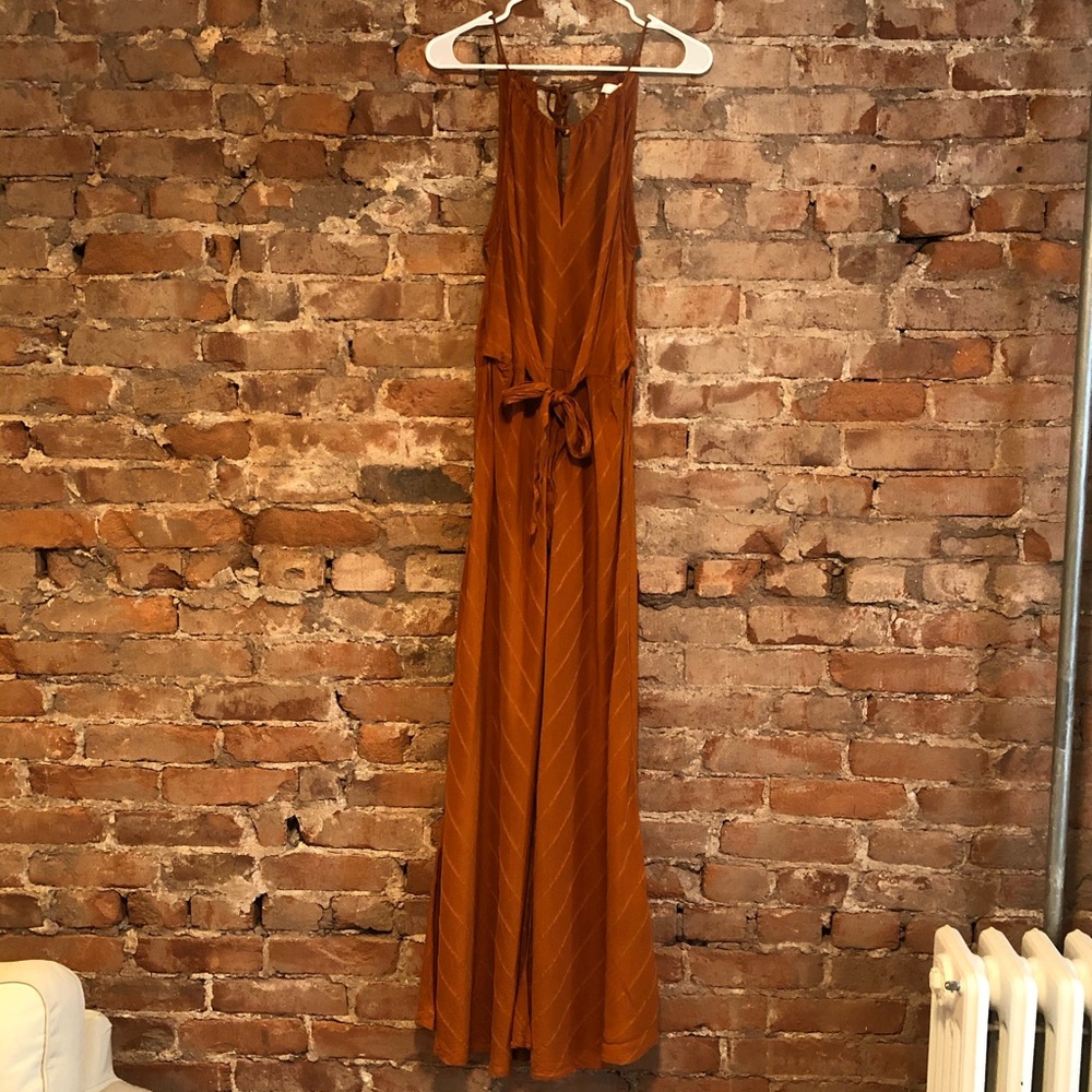 H&M Orange Halter Maxi Dress Size Medium